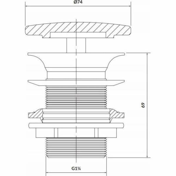 Cersanit Zátka bez přepadu bílá matná (K11-2361)