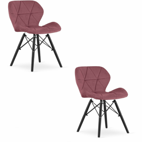 Leobert Židle LAGO tmavě růžové sametové čalounění s čern...