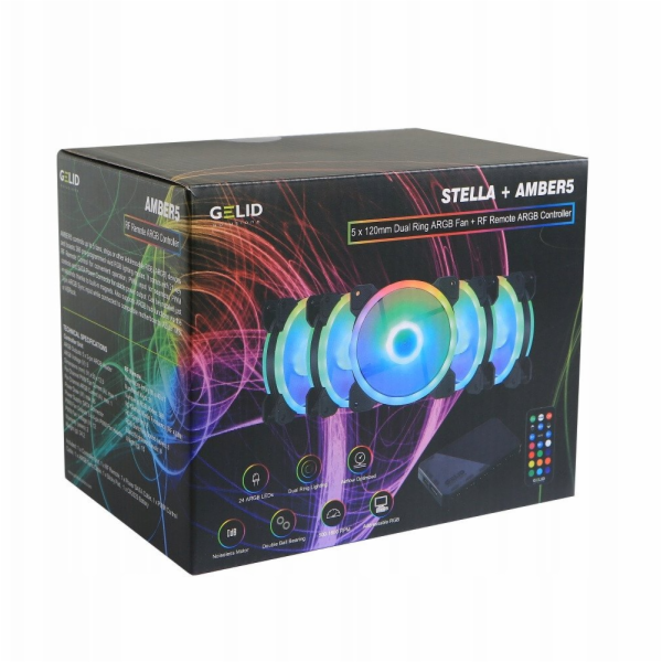 Gelid Kombinovaný balíček 120mm Amber5 ARGB (RF-RGB-MP-01)