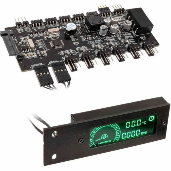 Lamptron Ovladač ventilátorů + RGB TC20 Sync Edition čern...