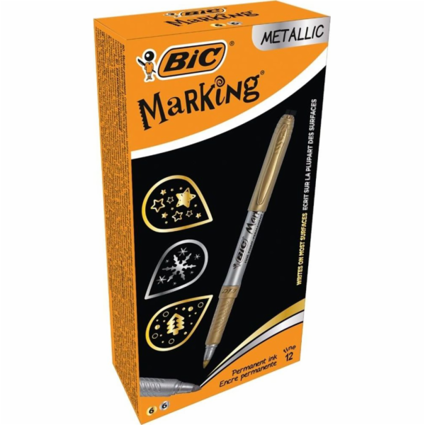Bic Značkovací fixy metalický inkoust, zlatý a stříbrný (...