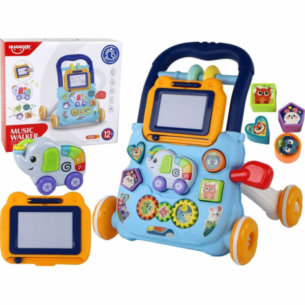 LeanToys Interaktivní chodítko Blue s edukační tabulí