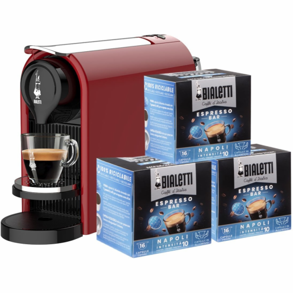 Bialetti - Kapsle kávovar Gioia Plus - Červená + 48 ks ka...