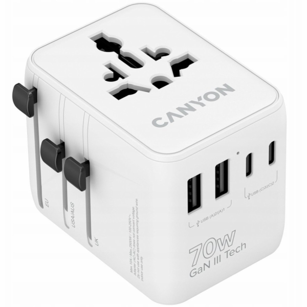 Canyon Cestovní adaptér OnTour 70 EU/UK/US/AUS 70W bílý
