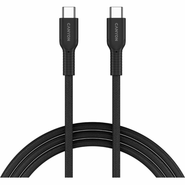 Canyon Kabel OnWire 60CL CC 60W COLOR Pletený 1m Černý CN...