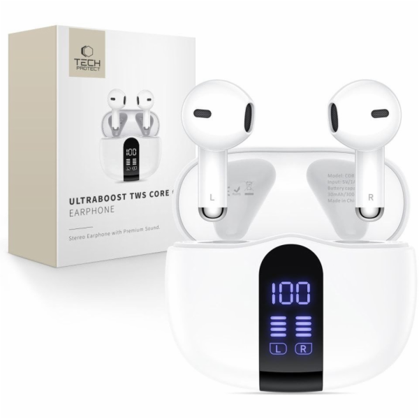 Tech-Protect Sluchátka UltraBoost Tws Core G2 bílá