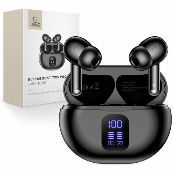 Tech-Protect Sluchátka ULTRABOOST TWS PRO G2 ČERNÁ
