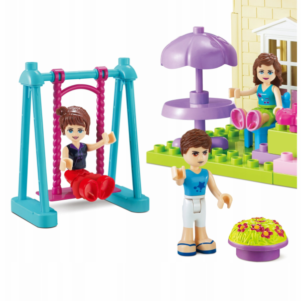 Bounn Stavební kostky dům se zahradou pro dívky 146 prvků