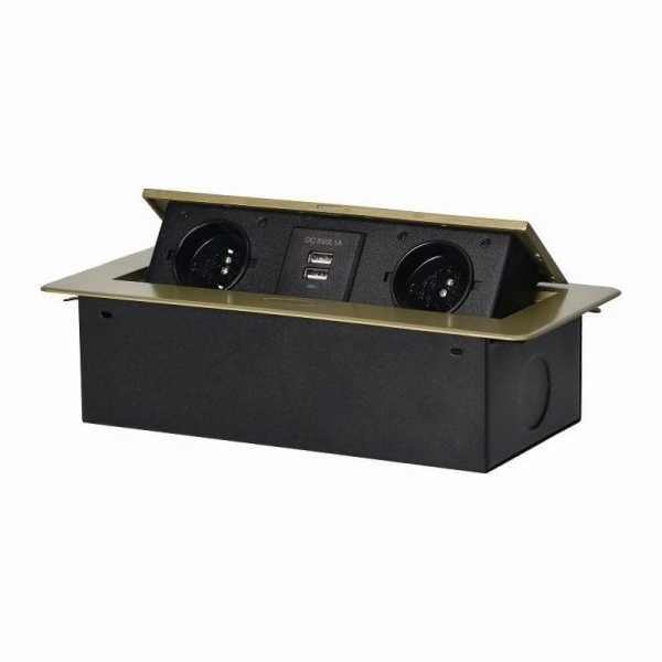 Orno ZÁSUVKA MONTOVANÁ DO DESKOVÉ DESKY 2X2P+Z, 2XUSB, MO...