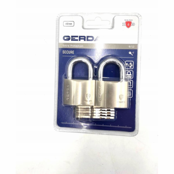 Gerda SECURE KSWS S40 Sada 2 dvojitých mosazných visacích...