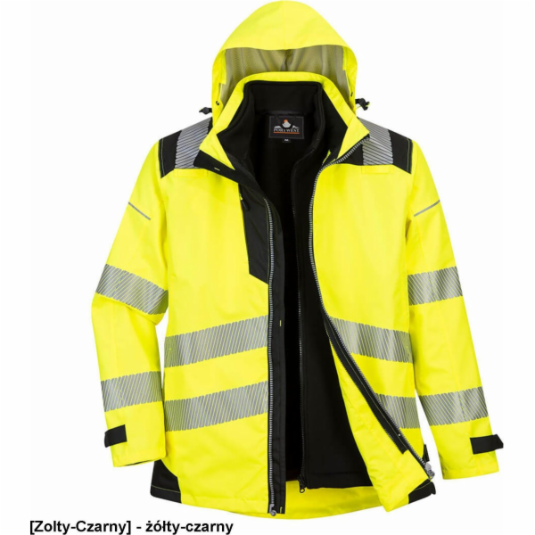 Portwest PW365 - PW3 reflexní bunda 3 v 1 - žluto-černá 2XL