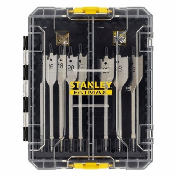 Stanley Vrtáky do dřeva ploché 12-32 mm, 8 ks, tvrdé kovové