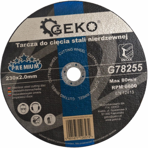 Geko Řezný kotouč PREMIUM 230x2.0 z nerezové oceli (G78255)