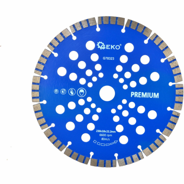 Geko Diamantový kotouč 230x10x22,2 mm turbo Premium laser...