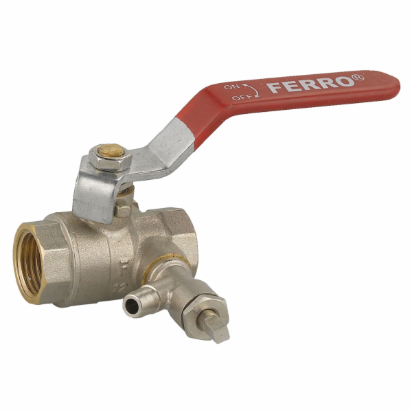 Ferro Kulový kohout 1 s hadicovým koncem, škrticí klapkou...