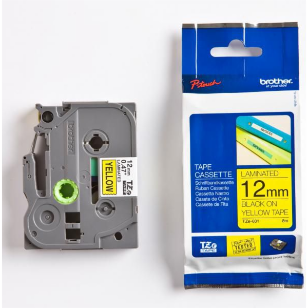 Brother Páska do tiskárny štítků s černým tiskem a žlutým...