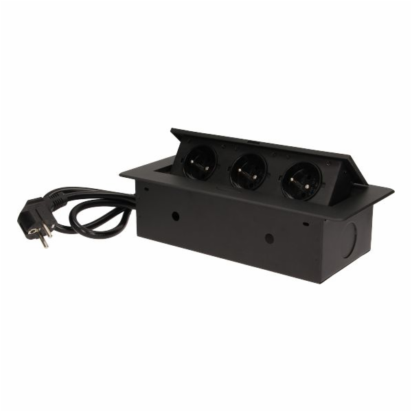 Orno Zapuštěné zásuvky 3x230V Černé (OR-AE-1337/B)