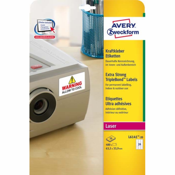 Avery Zweckform Etikety L6141 Triple Bond 63,5x33,9 mm