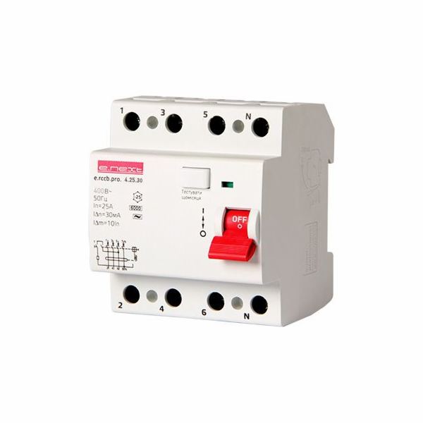 E.NEXT Diferenciální jistič 4P 25A 30MA (P003018)