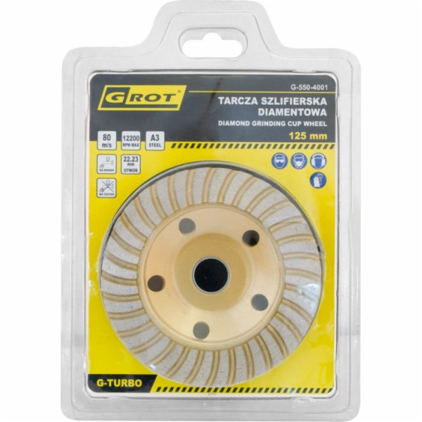 Grot G-TURBO DIAMANTOVÝ BRUSNÝ KOTOUČ 125 MM