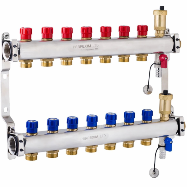 Perfexim Nerezový rozdělovač - kompletní, 7 okruhů PN10, ...