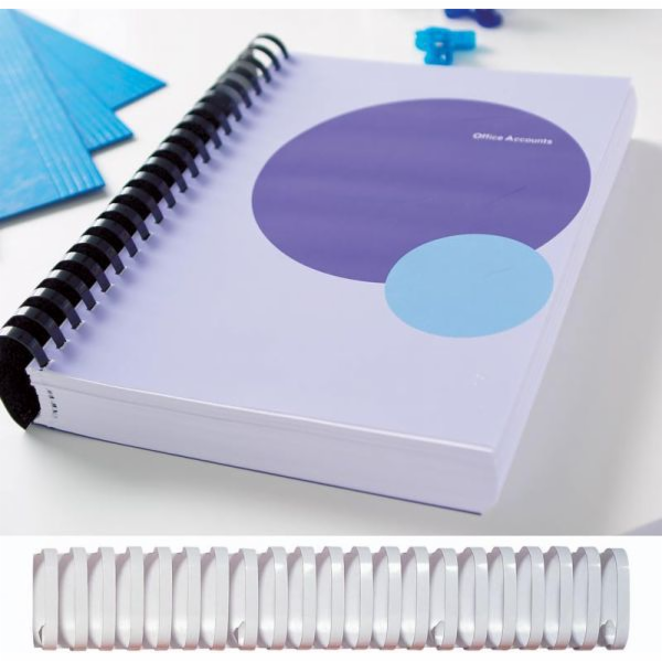 Fellowes oválný plastový hřbet 51 mm bílý, 50 ks, 411-510...