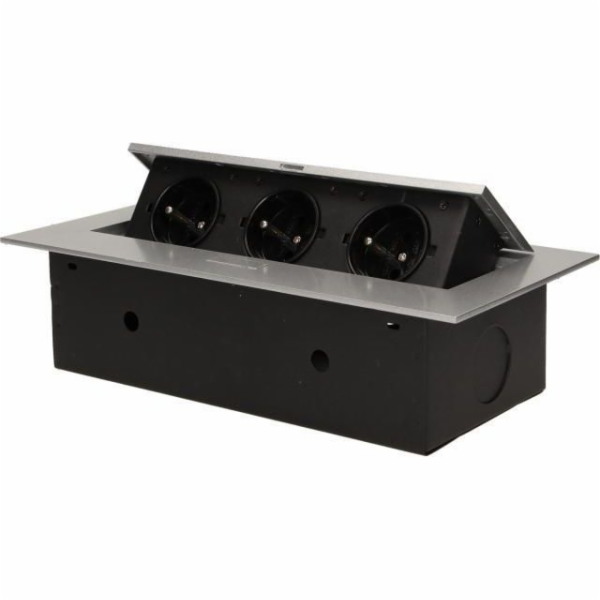 Orno Zápustné zásuvky 3x250V AC s plochým okrajem, černé ...