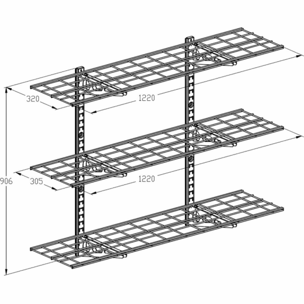 Ergosolid PG34B - Závěsná kovová garážová police Solid do...