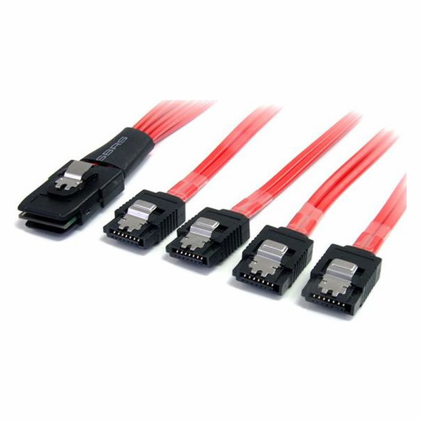 StarTech SFF 8087 - SATA x4, 1 m, červená (SAS8087S4100)
