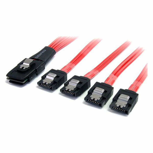 StarTech SFF 8087 – SATA x4, 0,48 m, červená (SAS8087S450)