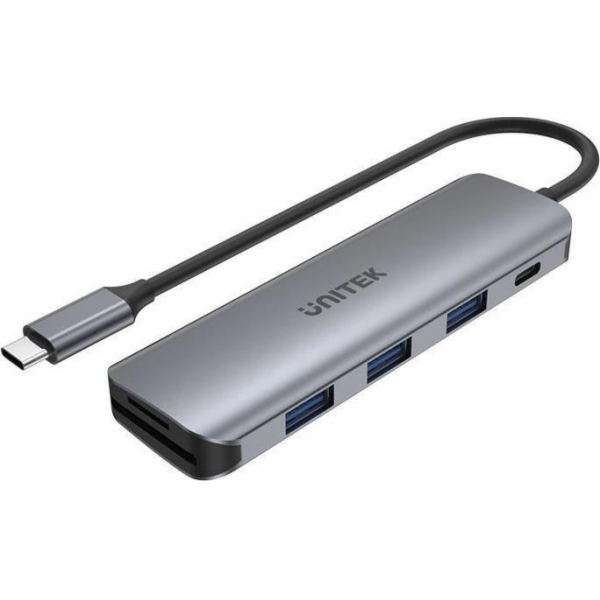 Unitek USB HUB 1x SD 1x USB-C 1x microSD + 3x USB-A 3.1 G...