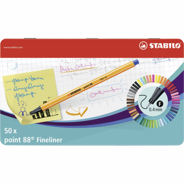 Stabilo STABILO POINT 88 FINELINER 50 KS, PEVNÉ BALENÍ