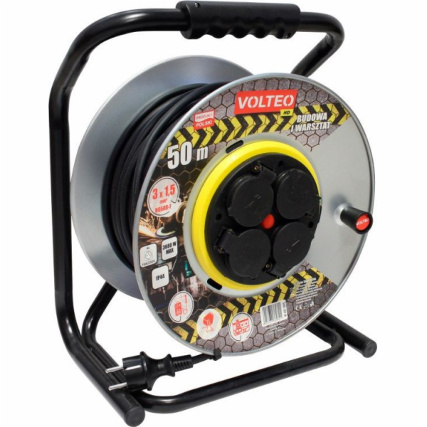 Volteo Prodlužovací kabel Heavy Duty, kovový buben, 50 m,...