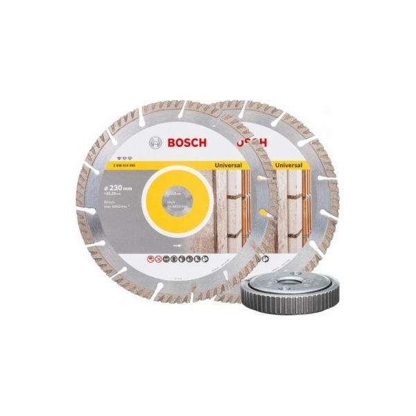 Bosch Diamantový kotouč 2 kusy 230 mm + univerzální SDS-m...