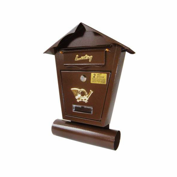 NoName Hnědá poštovní schránka s tubou SD1T