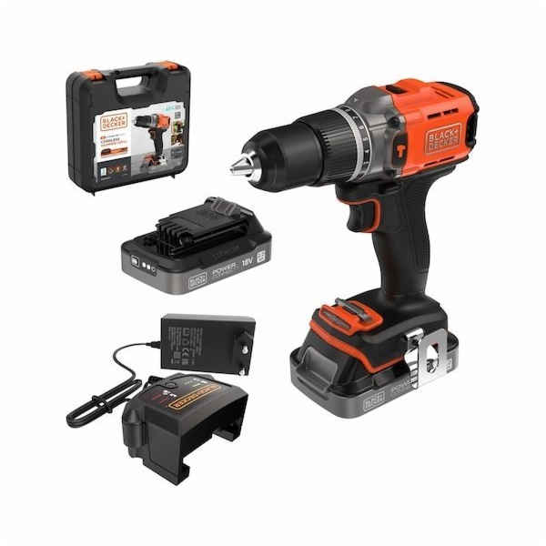 Black&Decker Akku-Schlagbohrschr. 18V 2x2Ah. Kof BCD383D2XK