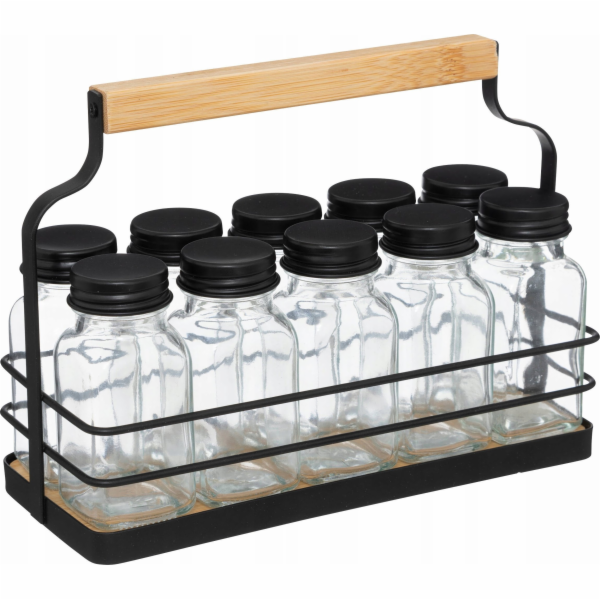 5five Organizér na koření ve tvaru košíku, 10 sklenic