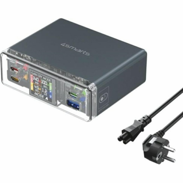 4smarts Nabíjecí stanice Lucid 300W s DIY režimem, šedá