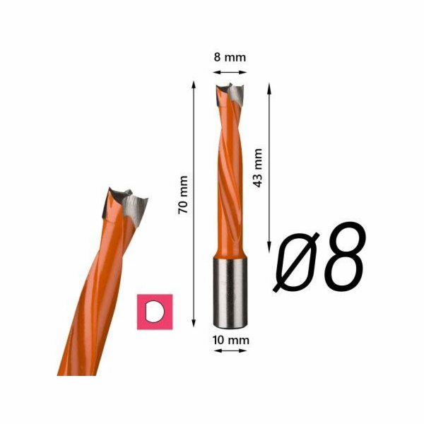 ATE Vrtačka PF07MS DC3 8,0 x 43 x 70 x 10 L