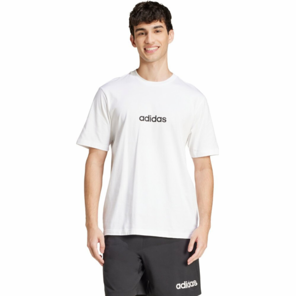 Adidas Pánské tričko Essentials Linear Single bílé JE9000 M