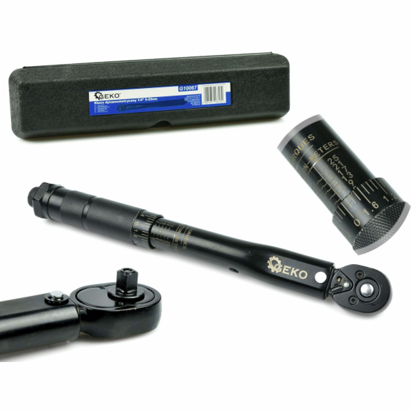 Geko Momentový klíč 1/4 5-25nm černý HD (20)