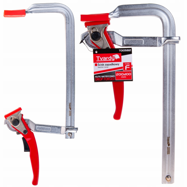 Tvardy Kovaná ráčna svěrka typ F 200x100mm (20)