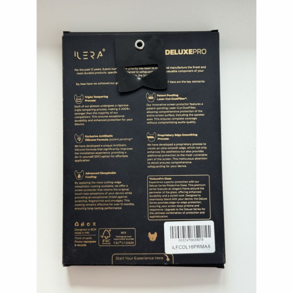iLera Originální ochranné sklo DeLuxe pro iPhone 16 Pro Max