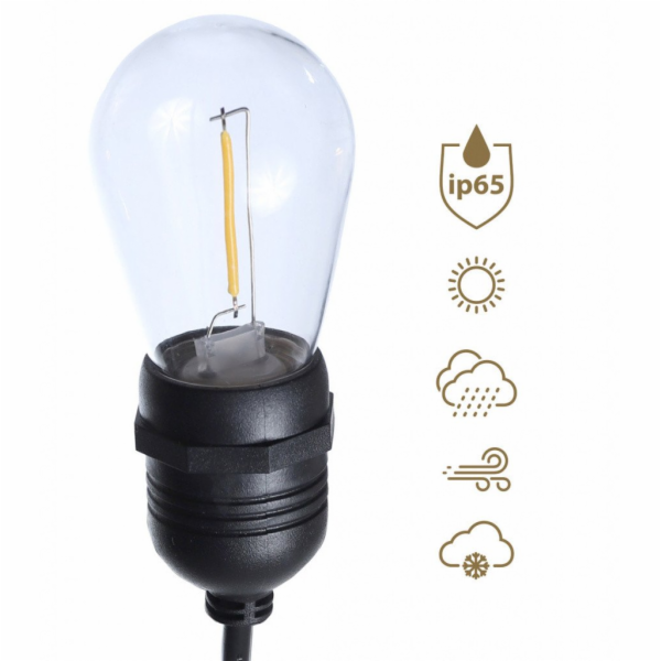 Art Zahradní girlanda 15m, 30xE27 IP65 (bez žárovek)