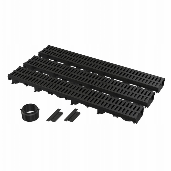 ALCADRAIN Garážová sada 3 m plastový rošt (2× zátka, 1× z...