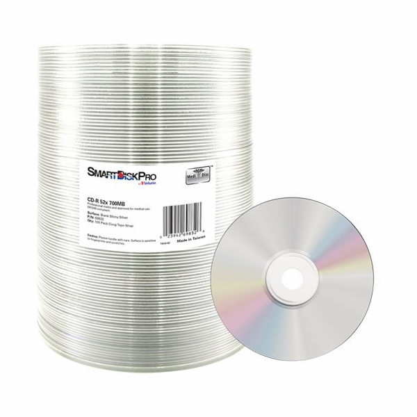 SmartDisk BD-R, bílý termální tisknutelný, 25 GB, vřeteno...