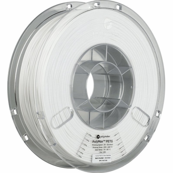 Poly Filament aker PolyMax Tough PETG 1,75 mm 0,75 kg - bílý