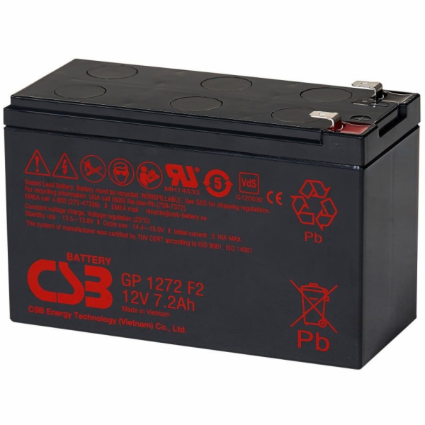 CSB Olověný akumulátor 12V 7,2Ah Pb AGM VRLA