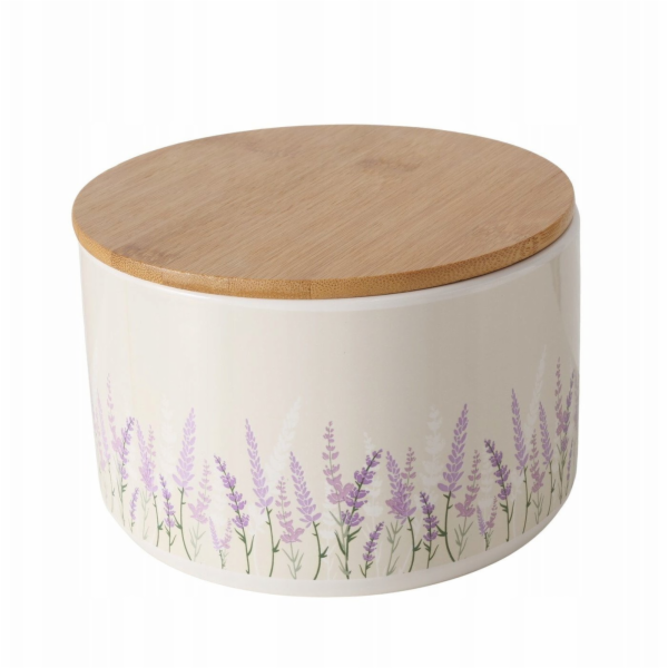 Boltze Keramická nádoba LEVANDULE s bambusovým víkem, O 1...