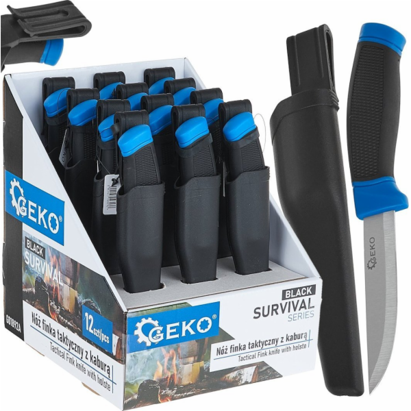 NoName Taktický nůž Finka 215/105 mm s pouzdrem BLACK SUR...